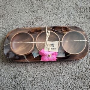 Wooden Bowl and Spoon Set